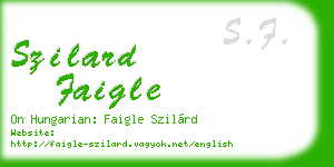 szilard faigle business card